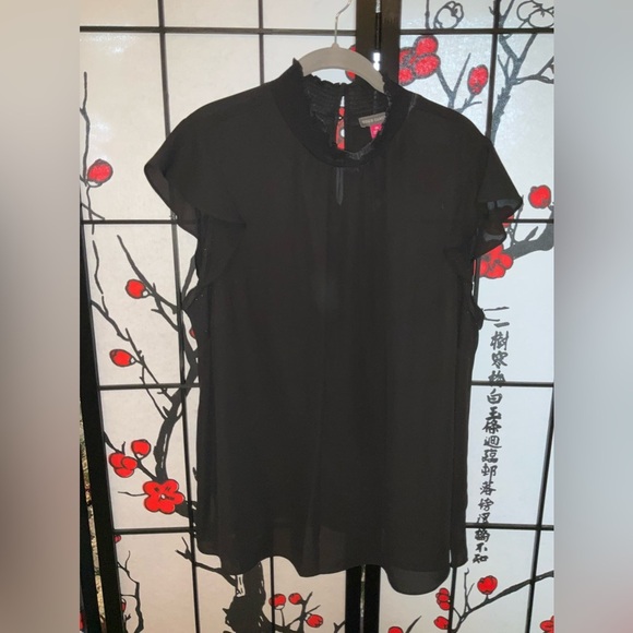 Vince Camuto 2XL High Collar Neck Short Sleeve Blouse - Picture 1 of 6